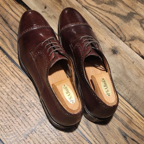 Zelli Giovanni Lizard Cap Toe Brogues Brown dress shoes main image 6